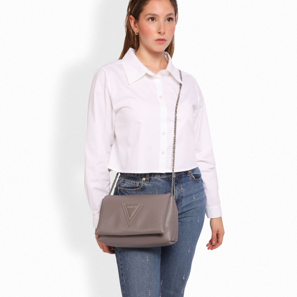 Crossbody bag made of calfskin taupe